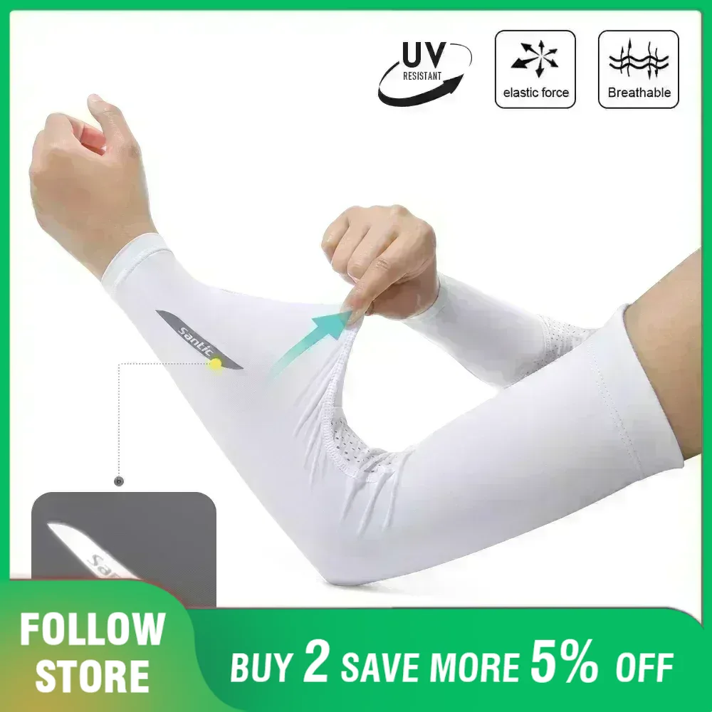 Running Gear Essential - Santic Sports Arm-Kompressionsärmel, neuer Sommer, UV-Schutz,