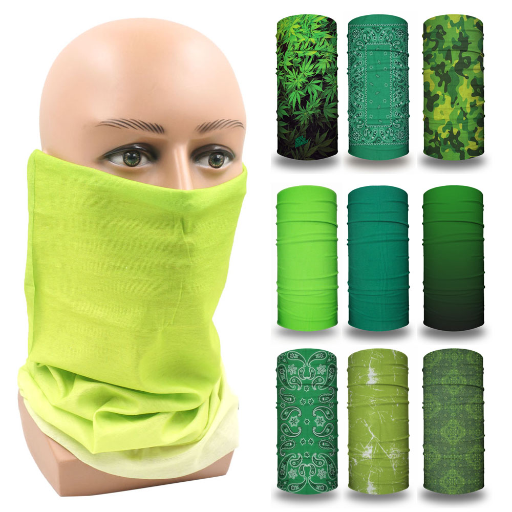Running Gear Green - Grüne Gesichts-Bandanas-Abdeckung, Wandern, Halstuch, Männer und