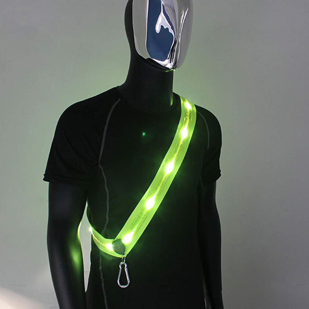 Running Gear Green - Beleuchtete Schultergurte, wiederaufladbarer LED-Reflexionsgürtel für Nacht-Sicherheit