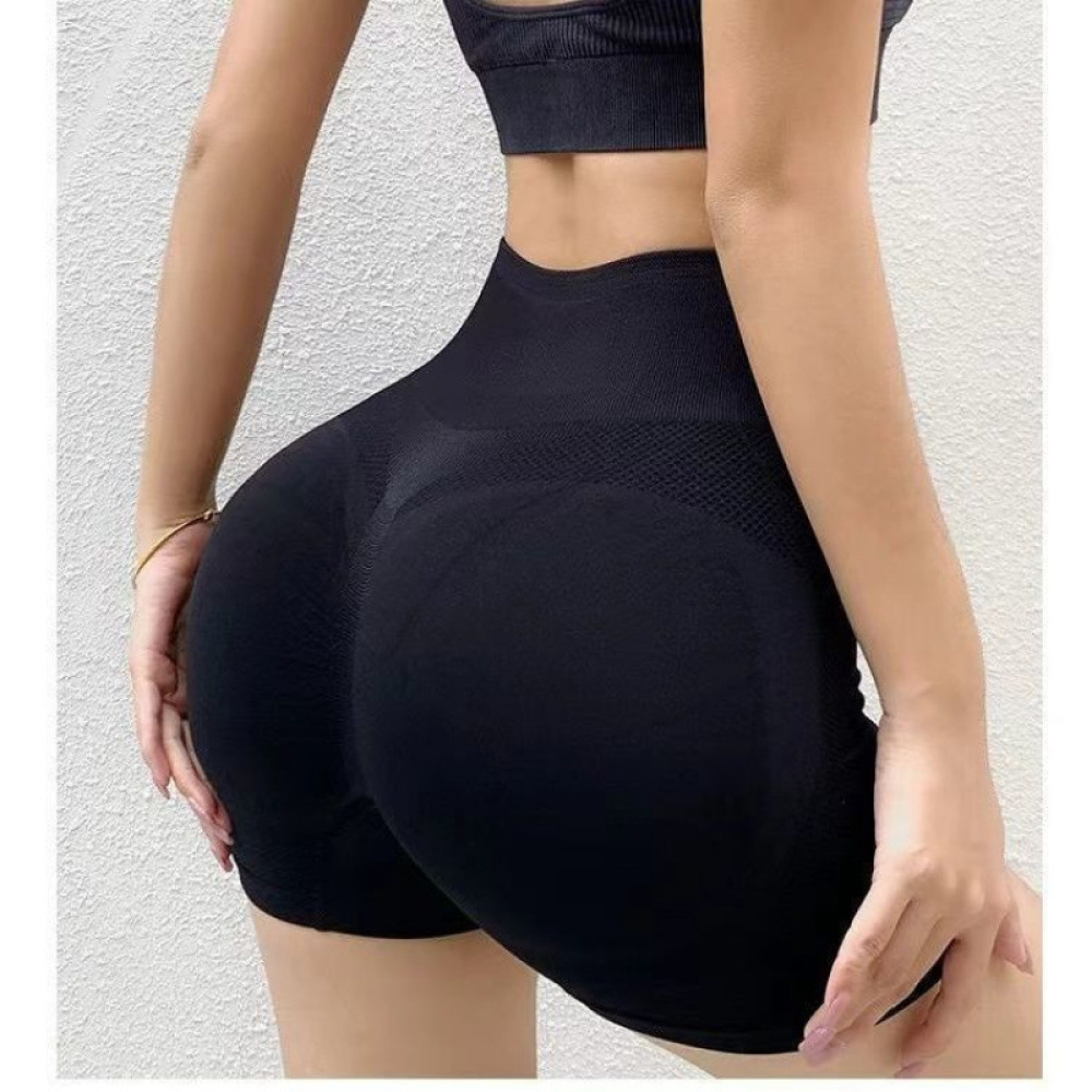 Running Gear Junior - Hochgeschnittene Yoga-Shorts für Damen, nahtlos, bauchkontrollierend,